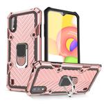 For Samsung Galaxy A01 Cool Armor PC + TPU Shockproof Case with 360 Degree Rotation Ring Holder(Rose Gold)