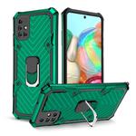 For Samsung Galaxy A71 Cool Armor PC + TPU Shockproof Case with 360 Degree Rotation Ring Holder(Dark Green)