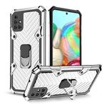 For Samsung Galaxy A71 Cool Armor PC + TPU Shockproof Case with 360 Degree Rotation Ring Holder(Silver)