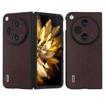 For OPPO Find N3 ABEEL Genuine Leather Elegant Black Edge Phone Case(Coffee)