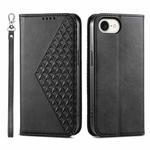 For iPhone SE 2024 Cubic Grid Calf Texture Magnetic Leather Phone Case(Black)