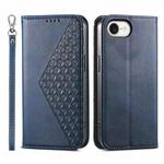 For iPhone SE 2024 Cubic Grid Calf Texture Magnetic Leather Phone Case(Blue)