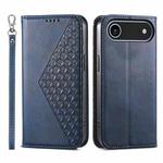 For iPhone 17 Air Cubic Grid Calf Texture Magnetic Leather Phone Case(Blue)