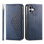 For iPhone 17 Cubic Grid Calf Texture Magnetic Leather Phone Case(Blue)