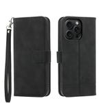 For iPhone 15 Pro Max Dierfeng Dream Line TPU + PU Leather Phone Case(Black)