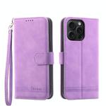 For iPhone 15 Pro Max Dierfeng Dream Line TPU + PU Leather Phone Case(Purple)