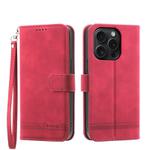 For iPhone 15 Pro Dierfeng Dream Line TPU + PU Leather Phone Case(Red)