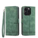 For iPhone 15 Pro Dierfeng Dream Line TPU + PU Leather Phone Case(Green)