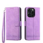 For iPhone 15 Pro Dierfeng Dream Line TPU + PU Leather Phone Case(Purple)