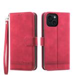 For iPhone 15 Dierfeng Dream Line TPU + PU Leather Phone Case(Red)