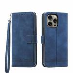 For iPhone 16 Pro Max Dierfeng Dream Line TPU + PU Leather Phone Case(Blue)