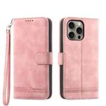 For iPhone 16 Pro Max Dierfeng Dream Line TPU + PU Leather Phone Case(Pink)