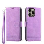 For iPhone 16 Pro Max Dierfeng Dream Line TPU + PU Leather Phone Case(Purple)