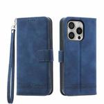 For iPhone 16 Pro Dierfeng Dream Line TPU + PU Leather Phone Case(Blue)