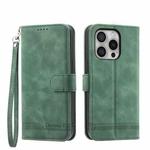 For iPhone 16 Pro Dierfeng Dream Line TPU + PU Leather Phone Case(Green)