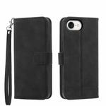 For iPhone SE 2024 Dierfeng Dream Line TPU + PU Leather Phone Case(Black)