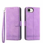 For iPhone SE 2024 Dierfeng Dream Line TPU + PU Leather Phone Case(Purple)