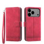 For iPhone 17 Pro Max Dierfeng Dream Line TPU Hybrid PU Leather Phone Case(Red)