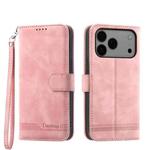 For iPhone 17 Pro Max Dierfeng Dream Line TPU Hybrid PU Leather Phone Case(Pink)
