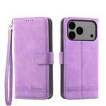 For iPhone 17 Pro Max Dierfeng Dream Line TPU Hybrid PU Leather Phone Case(Purple)