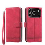 For iPhone 17 Pro Dierfeng Dream Line TPU Hybrid PU Leather Phone Case(Red)