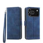 For iPhone 17 Pro Dierfeng Dream Line TPU Hybrid PU Leather Phone Case(Blue)