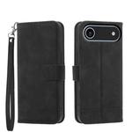 For iPhone 17 Air Dierfeng Dream Line TPU Hybrid PU Leather Phone Case(Black)