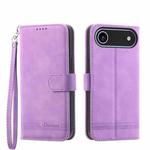 For iPhone 17 Air Dierfeng Dream Line TPU Hybrid PU Leather Phone Case(Purple)