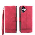 For iPhone 17 Dierfeng Dream Line TPU Hybrid PU Leather Phone Case(Red)