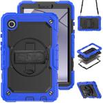 For Samsung Galaxy Tab A9 Silicone + PC Tablet Case with Shoulder Strap(Blue)