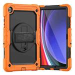 For Samsung Galaxy Tab A9+ Silicone + PC Tablet Case with Shoulder Strap(Orange)