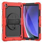For Samsung Galaxy Tab A9+ Silicone + PC Tablet Case with Shoulder Strap(Red)