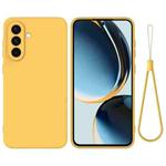 For Samsung Galaxy A17 4G Solid Color Liquid Silicone Dropproof Full Coverage Phone Case(Yellow)