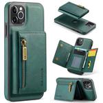 For iPhone 11 Pro Max DG.MING M5 Series Zip RFID Multi Card Detachable Leather Phone Case(Green)