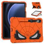 For Samsung Galaxy S9 FE / S8 / S7 Spider Silicone Hybrid PC Shockproof Tablet Case(Orange Black)