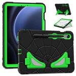 For Samsung Galaxy S9 FE / S8 / S7 Spider Silicone Hybrid PC Shockproof Tablet Case(Black Green)