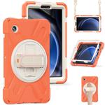 For Samsung Galaxy Tab A9 Rotary Handle Grab TPU + PC Tablet Case(Coral Orange)