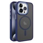 For iPhone 15 Pro Max Two-color Frosted MagSafe Magnetic Phone Case(Blue)