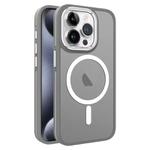 For iPhone 15 Pro Two-color Frosted MagSafe Magnetic Phone Case(Grey)