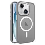 For iPhone 15 Plus Two-color Frosted MagSafe Magnetic Phone Case(Grey)