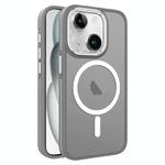 For iPhone 15 Two-color Frosted MagSafe Magnetic Phone Case(Grey)
