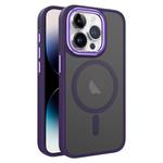 For iPhone 14 Pro Two-color Frosted MagSafe Magnetic Phone Case(Purple)