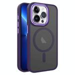 For iPhone 13 Pro Two-color Frosted MagSafe Magnetic Phone Case(Purple)