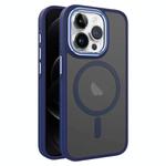 For iPhone 12 / 12 Pro Two-color Frosted MagSafe Magnetic Phone Case(Blue)