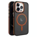 For iPhone 12 / 12 Pro Two-color Frosted MagSafe Magnetic Phone Case(Orange)