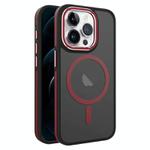 For iPhone 12 Pro Max Two-color Frosted MagSafe Magnetic Phone Case(Red)