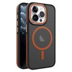 For iPhone 11 Pro Max Two-color Frosted MagSafe Magnetic Phone Case(Orange)