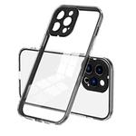 For iPhone 15 Pro Max 3 in 1 Clear TPU Color PC Frame Phone Case(Black)