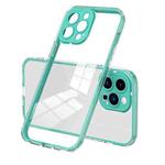 For iPhone 15 Pro 3 in 1 Clear TPU Color PC Frame Phone Case(Light Green)