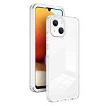 For iPhone 15 3 in 1 Clear TPU Color PC Frame Phone Case(White)